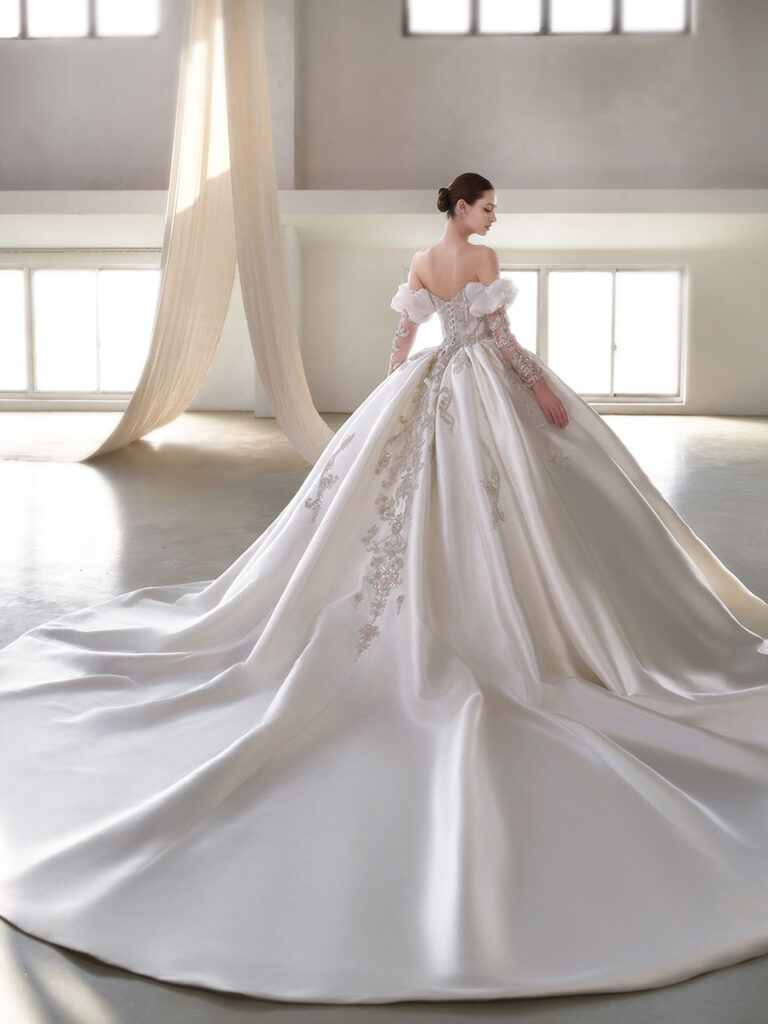 beaded bridal gown sparkling neckline - Sydney