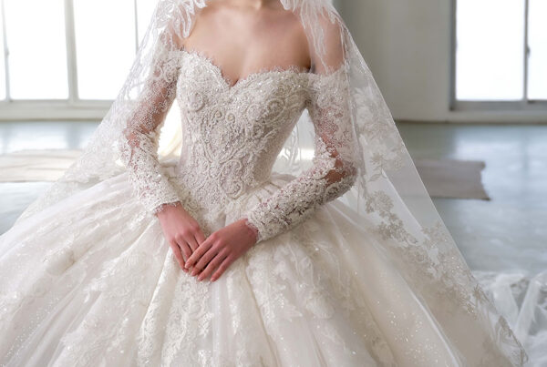princess wedding dress with long train - Sydney bridal shop
