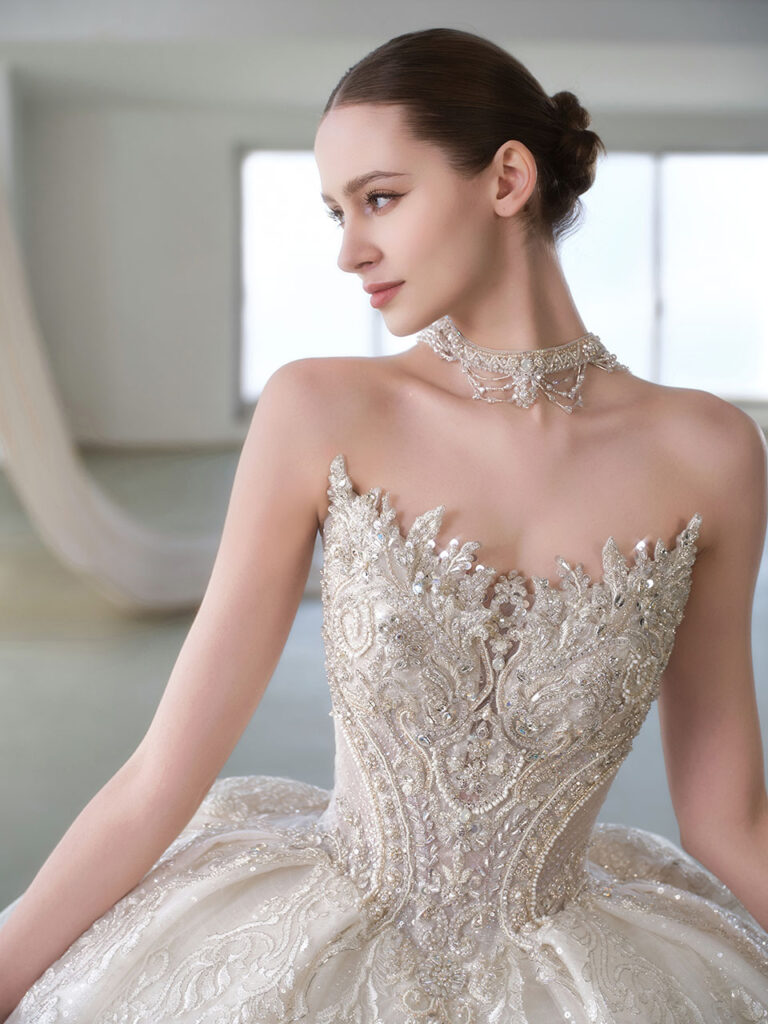 wedding dress with long veil - Sydney showroom