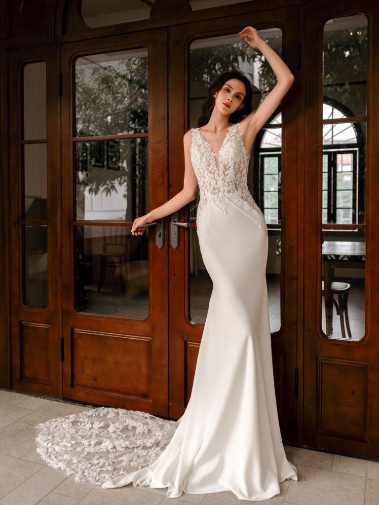 wedding dresses sparkling detail Sydney showroom