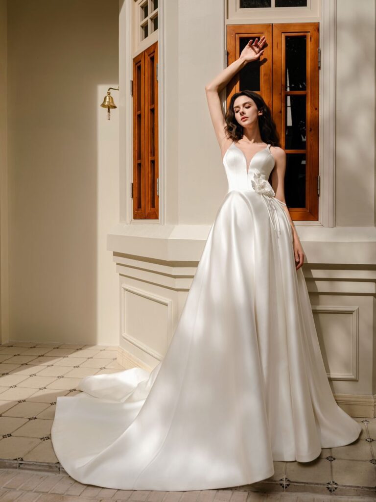 wedding dresses sparkling ivory detail - Factory